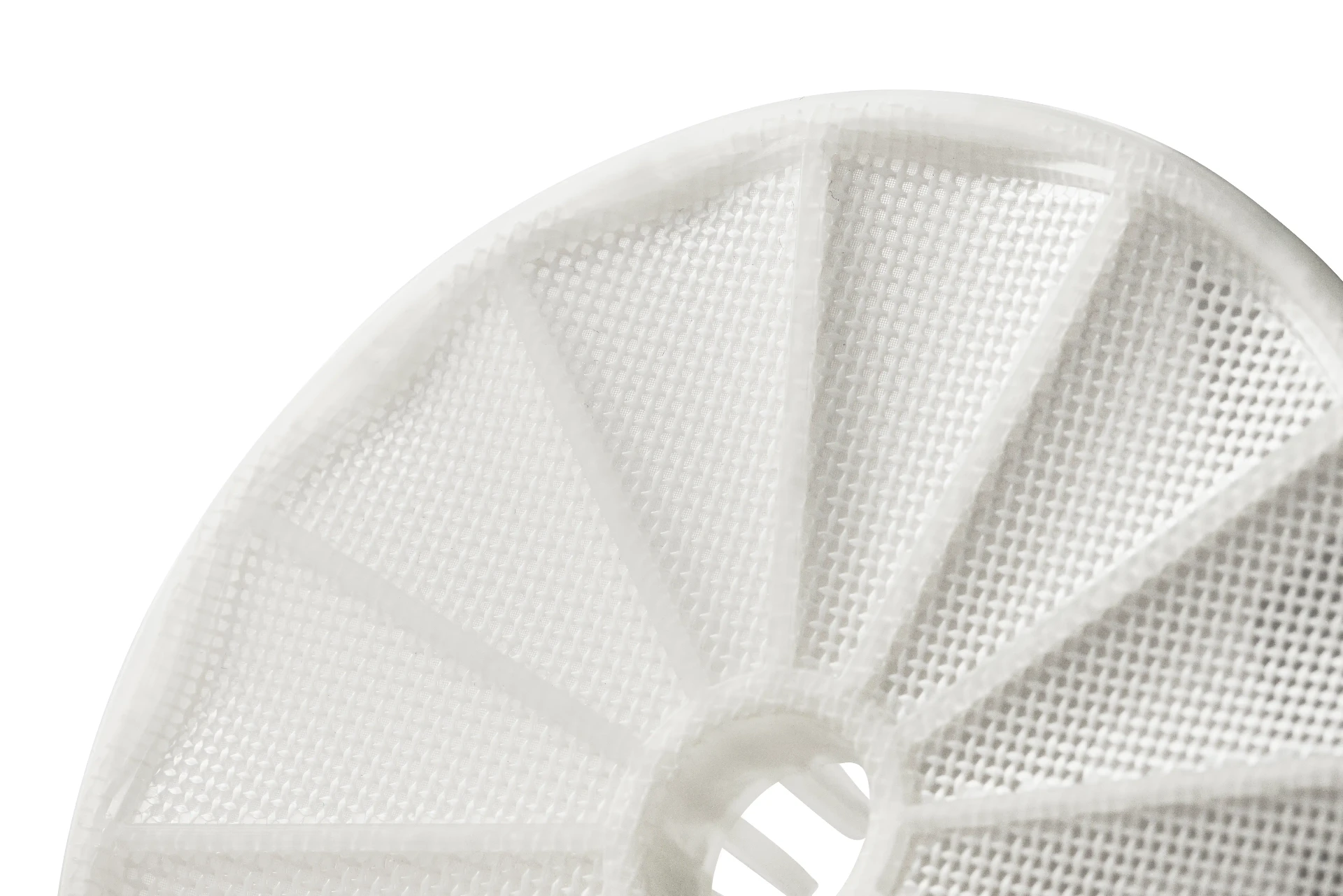 White radial mesh filter